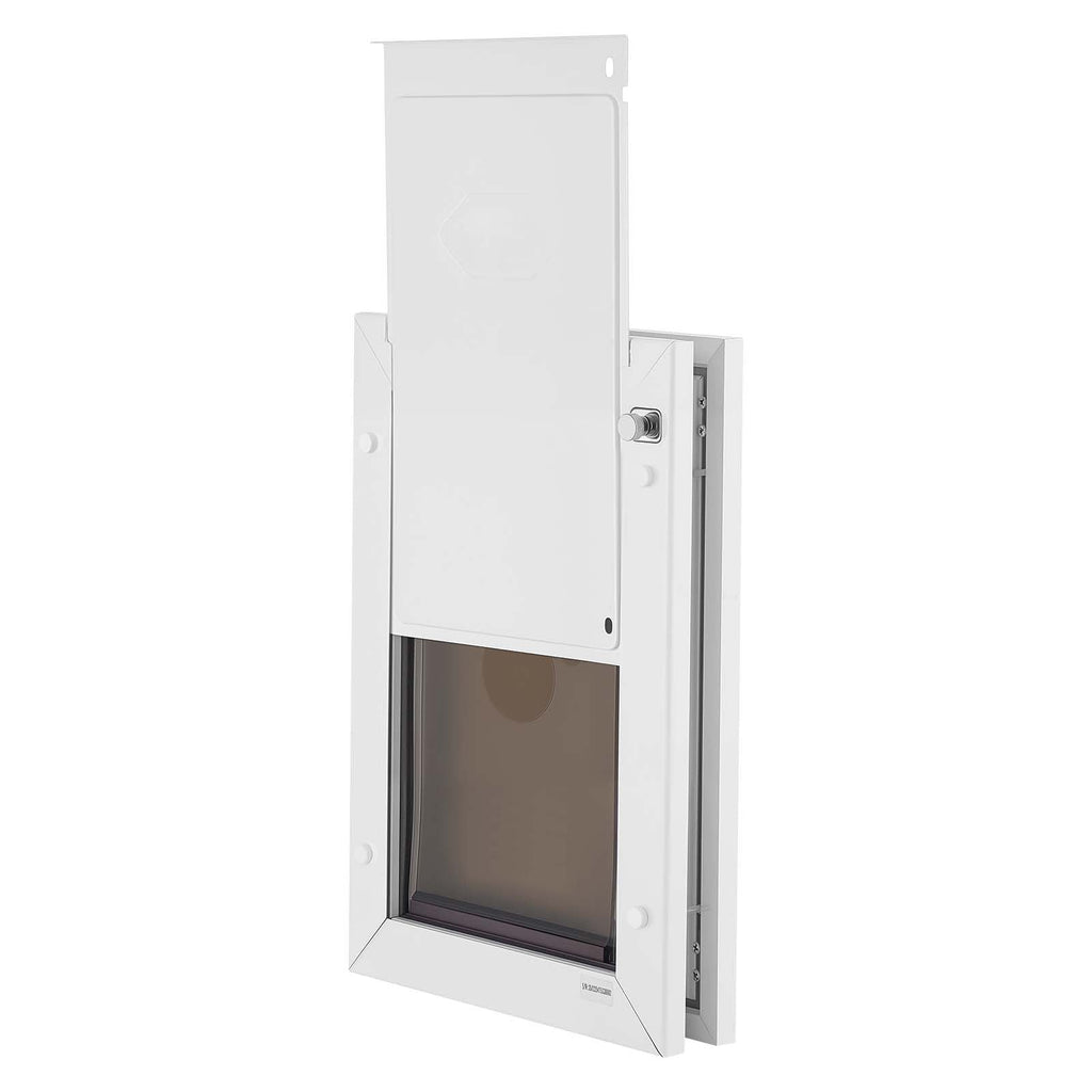 Pet Door, Medium, with Double Magnetic Flaps and Metal Frame, Strong and Weatherproof Dog Door for Interior and Exterior Doors, Easy to Install, Easy In - and - Out Access for Doggies, White - Dog Time Outlet