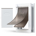 Pet Door, Medium, with Double Magnetic Flaps and Metal Frame, Strong and Weatherproof Dog Door for Interior and Exterior Doors, Easy to Install, Easy In - and - Out Access for Doggies, White - Dog Time Outlet