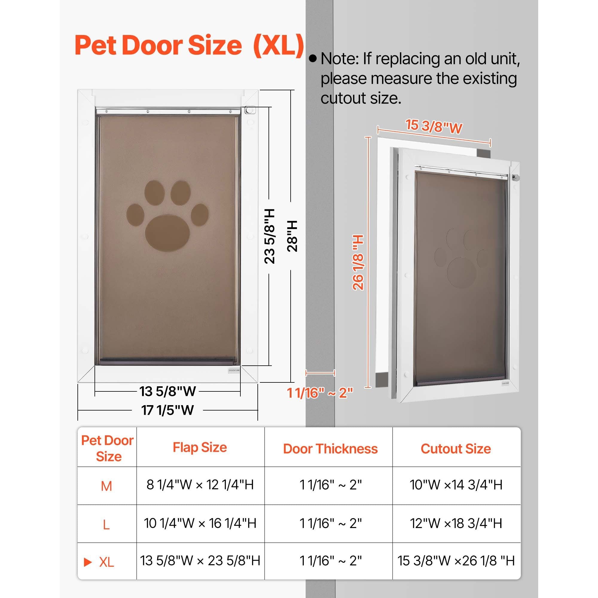 Pet Door, X - Large, with Double Magnetic Flaps and Metal Frame, Strong and Weatherproof Dog Door for Interior and Exterior Doors, Easy to Install, Easy In - and - Out Access for Doggies, White - Dog Time Outlet