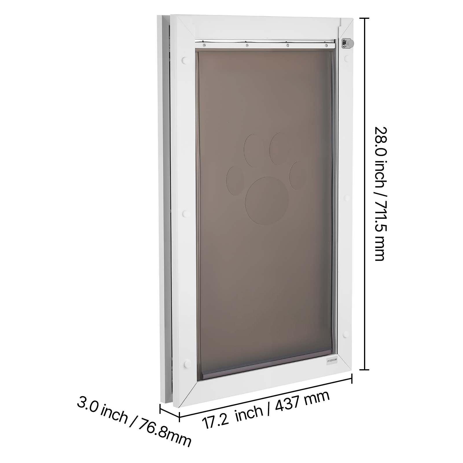 Pet Door, X - Large, with Double Magnetic Flaps and Metal Frame, Strong and Weatherproof Dog Door for Interior and Exterior Doors, Easy to Install, Easy In - and - Out Access for Doggies, White - Dog Time Outlet