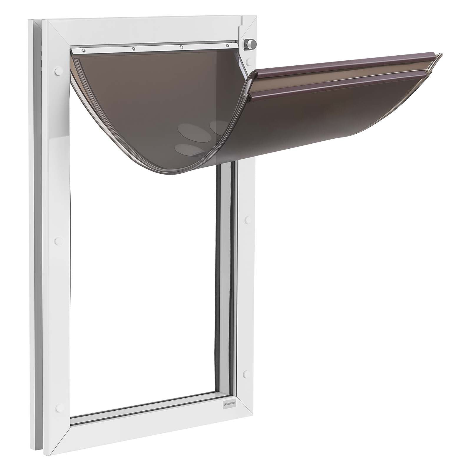 Pet Door, X - Large, with Double Magnetic Flaps and Metal Frame, Strong and Weatherproof Dog Door for Interior and Exterior Doors, Easy to Install, Easy In - and - Out Access for Doggies, White - Dog Time Outlet