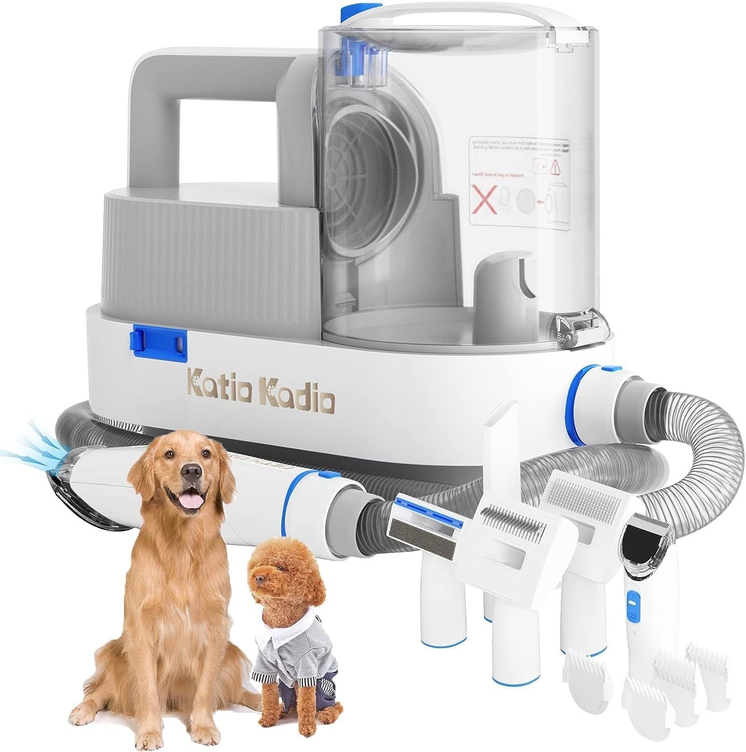 Pet Grooming Kit, 5 in 1 Dog Grooming Kit with 2 Suction Mode, Low Noise Dog Hair Remover, Dog Vacuums for Hair Cleaning for Shedding Small, Medium Pet for Dog Hair at Home - Dog Time Outlet