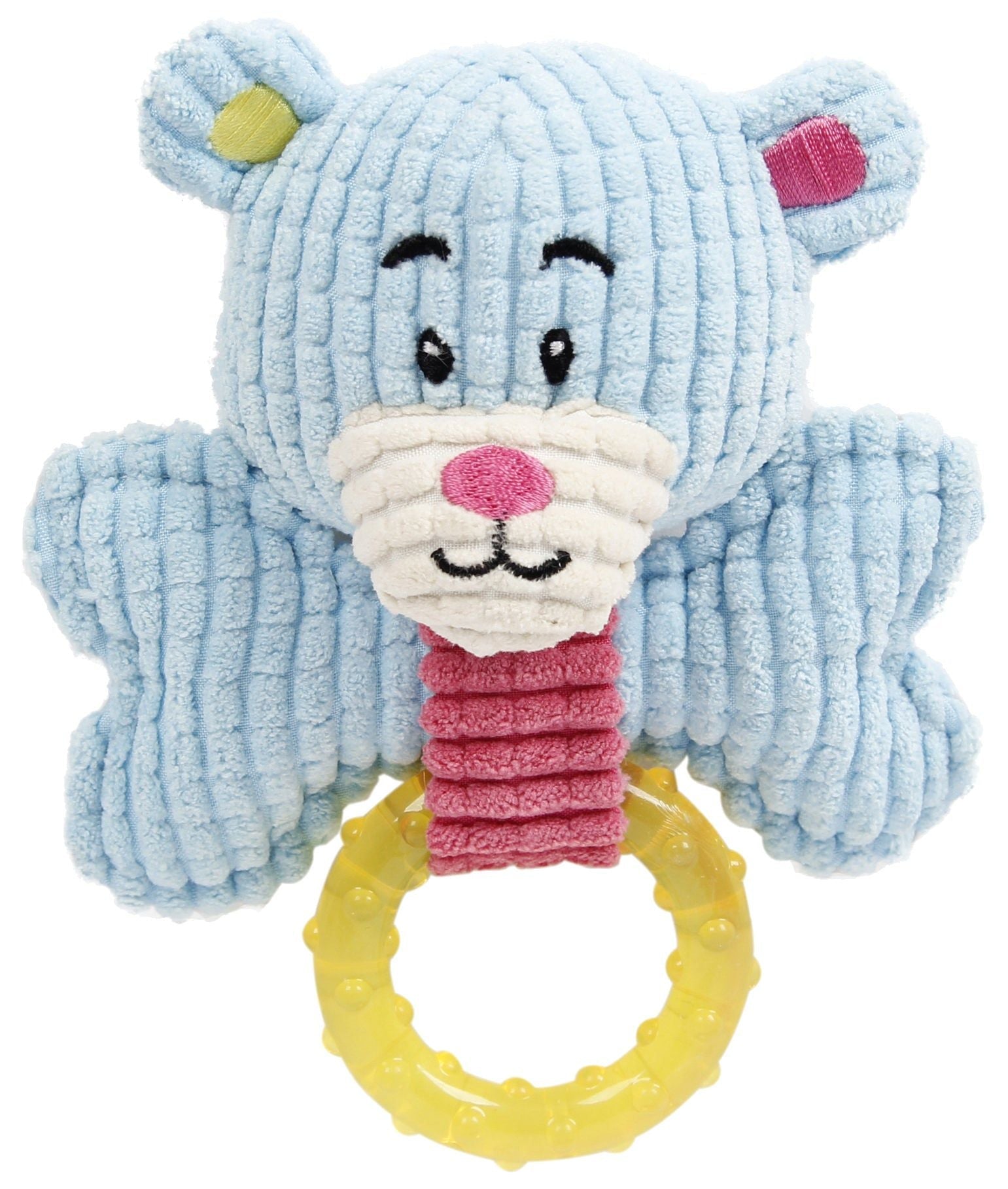Pet Life 'Paci - Plush' Plush Squeaking and Rubber Teething Newborn Puppy Dog Toy - Dog Time Outlet