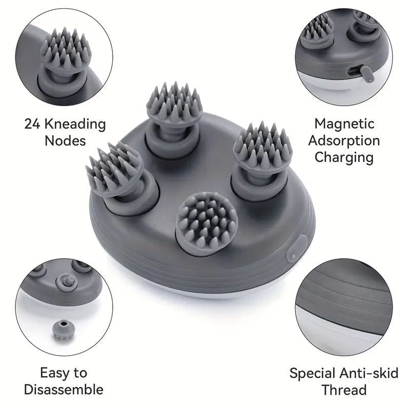 Pet Massager, Pet Scalp Massager, Handheld Electric Cat Massager, Dog Massager, 4 Rotating Massage Heads, Relax Muscles, Cat and Dog Scalp Massager, Pet Gift - Dog Time Outlet