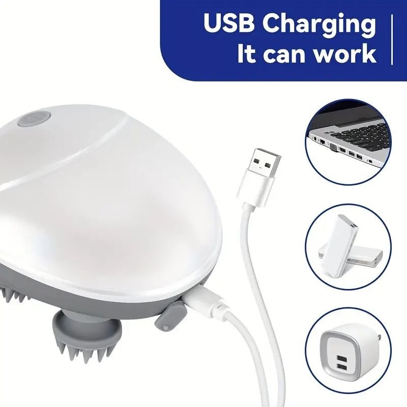 Pet Massager, Pet Scalp Massager, Handheld Electric Cat Massager, Dog Massager, 4 Rotating Massage Heads, Relax Muscles, Cat and Dog Scalp Massager, Pet Gift - Dog Time Outlet