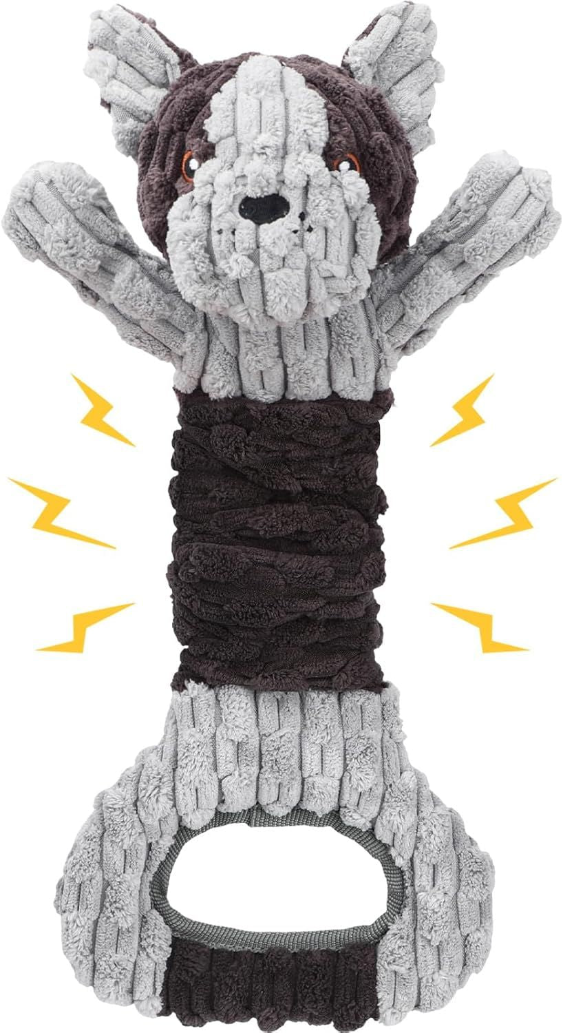 Plush Dog Squeak Toys with Crinkle Paper - Pull Interactive Tug of War Dog Toy, Great for Dental Health, Strengthening Bonds and Anxiety Relief for Puppies, Small, Medium, Large Dogs - Dog Time Outlet