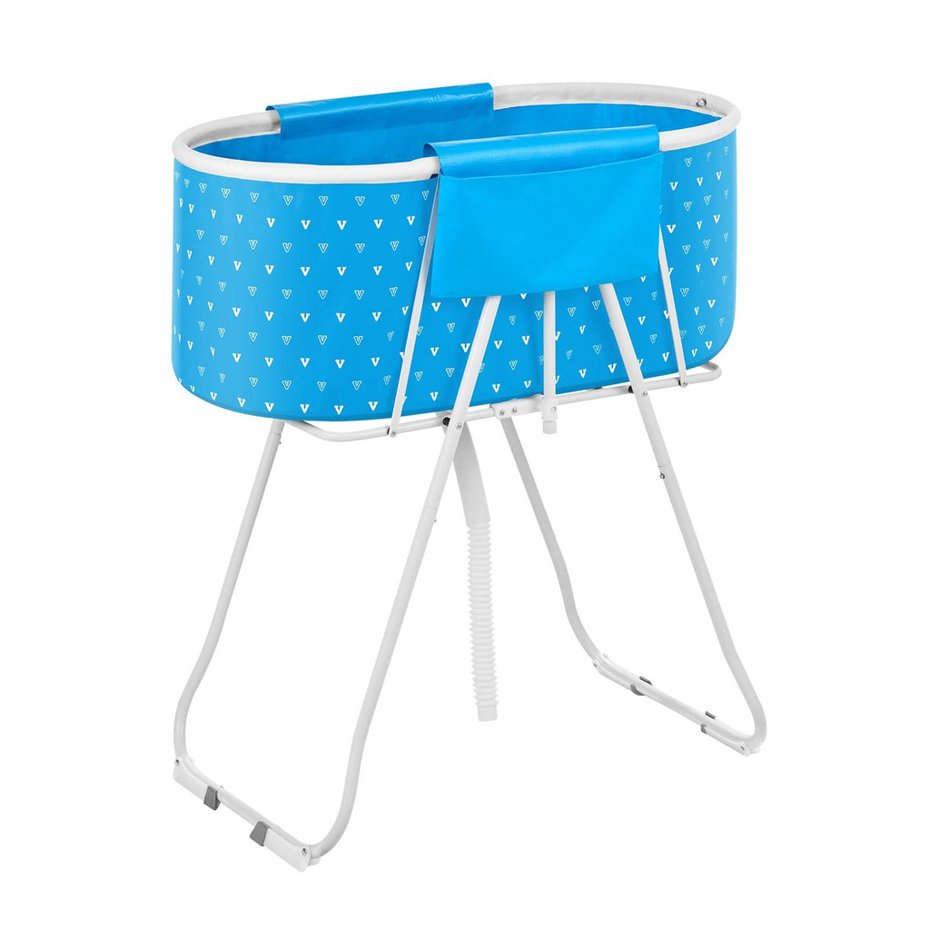 Portable Dog Bathtub, Elevated & Foldable Space - saving Pet Shower Station with Quick Drainage, Bathing Tub for Washing & Grooming Small and Medium Size Dogs and Cats Indoor & Outdoor, Light Blue - Dog Time Outlet