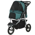 Premium Foldable Dog Stroller with 12 - Inch Rubber Wheels for Small Breeds, Lightweight and Stylish, Perfect for Pets Up to 22 LBS - Dark Green - Dog Time Outlet