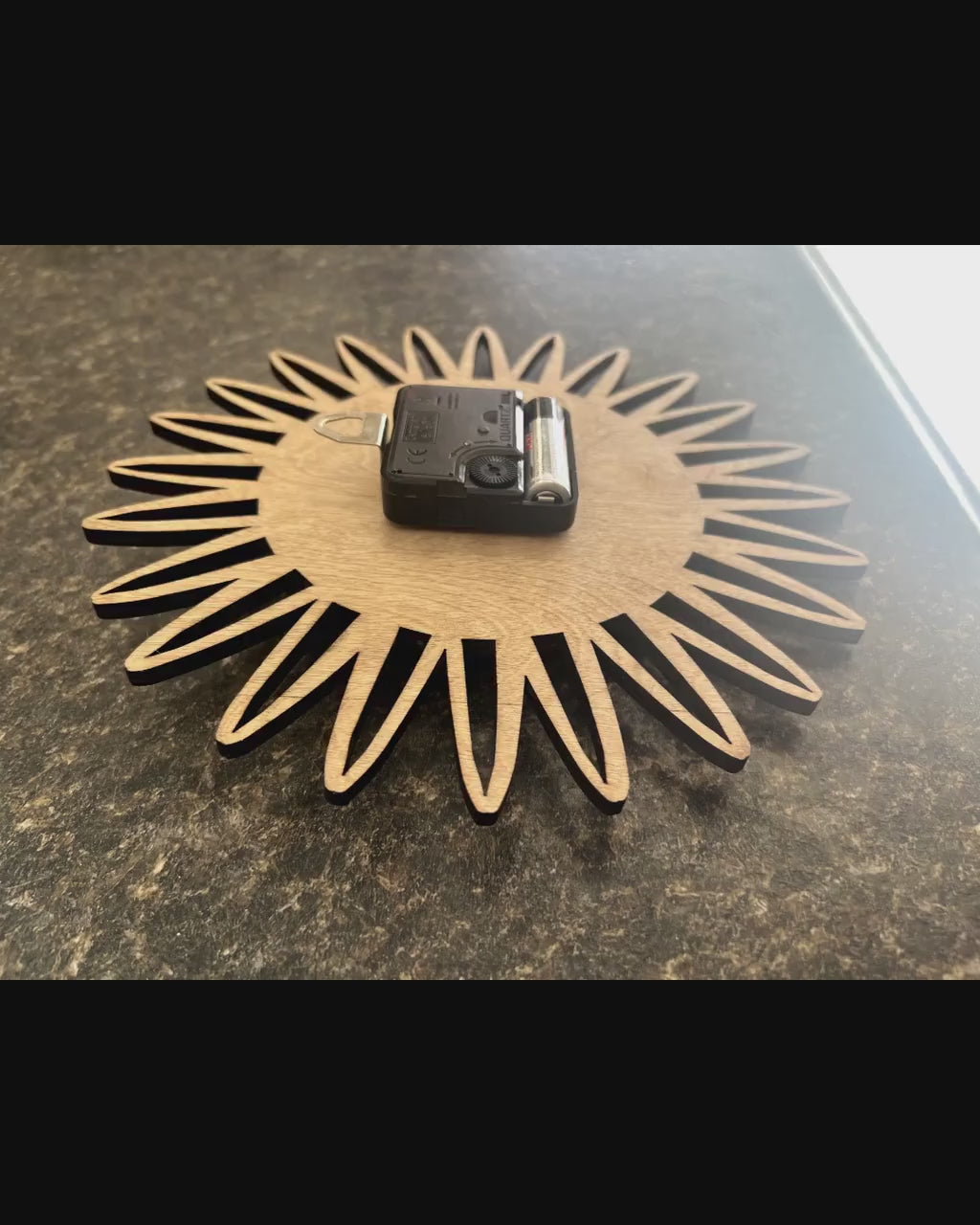 Wooden Sunburst clock