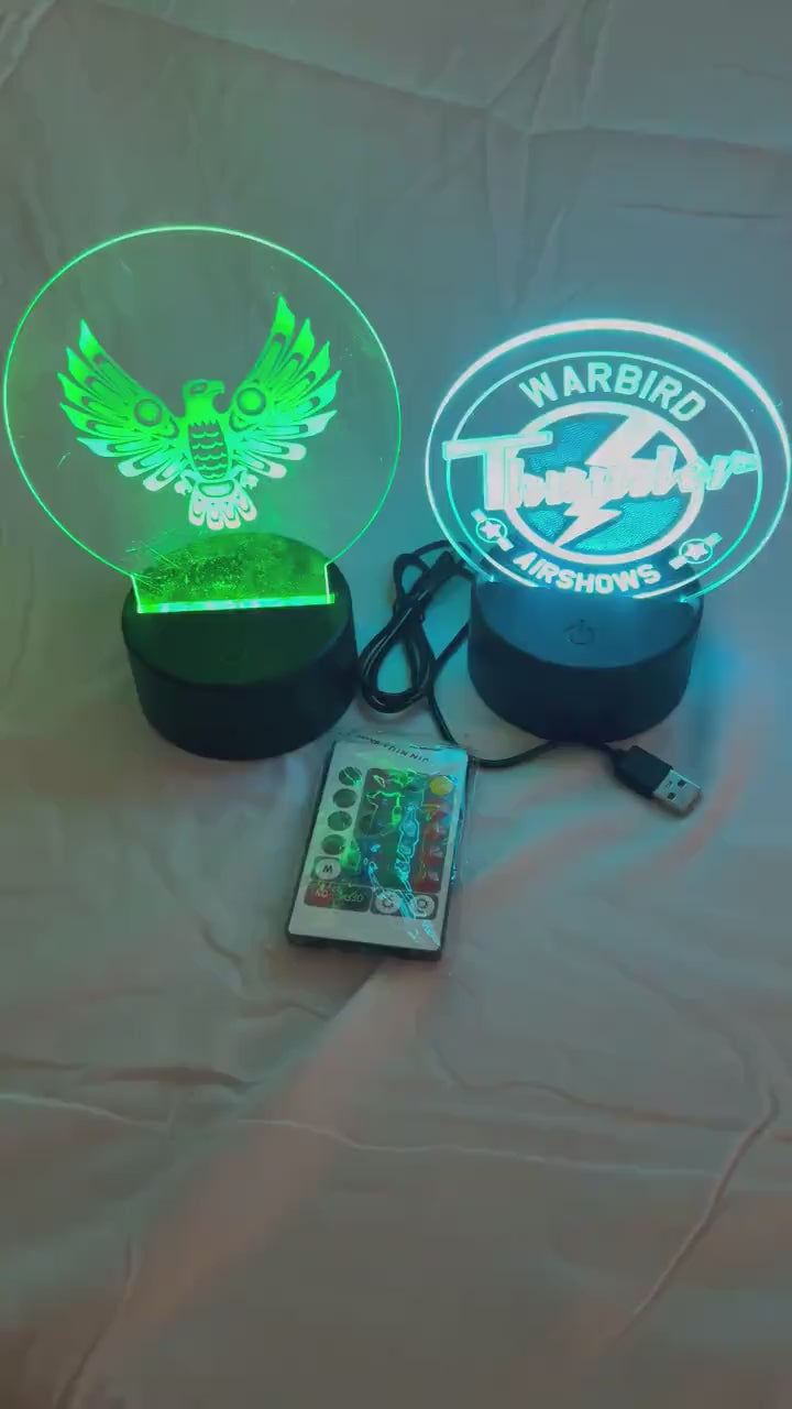 Custom Acrylic LED Light: Engraved Image Display with Remote