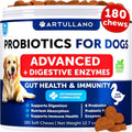 Probiotics for Dogs Support Gut Health Itchy Skin Allergies Immunity Yeast Balance Dog Probiotics and Digestive Enzymes with Prebiotics Reduce Diarrhea Gas 180 Probiotic Chews for Dogs - Dog Time Outlet