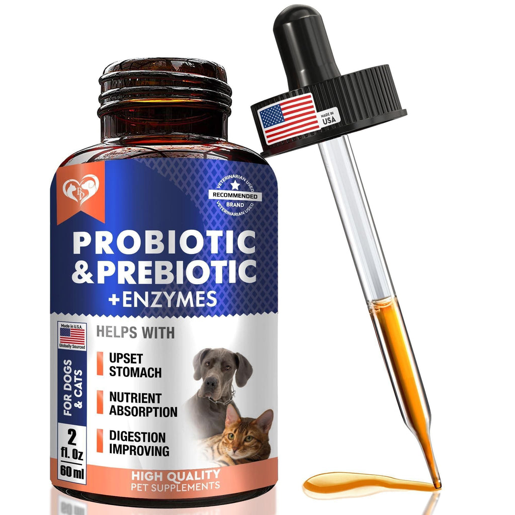 Probiotics Prebiotics with Enzymes for Dogs and Cats Digestive Gut Flora Health Pet Food Supplements - Dog Time Outlet