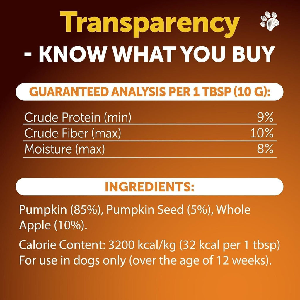 Pumpkin Powder for Dogs Digestive Support 8 OZ Fiber Supplement for Constipation for Gut Balance Healthy Skin Digestion Anal Glands Firm Stool Poop Anti Diarrhea Gas Relief - Dog Time Outlet