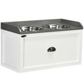 Raised Pet Feeder, Large Pet Dish Bowl Set with Storage Drawer, 2 Steel Bowls, White - Dog Time Outlet