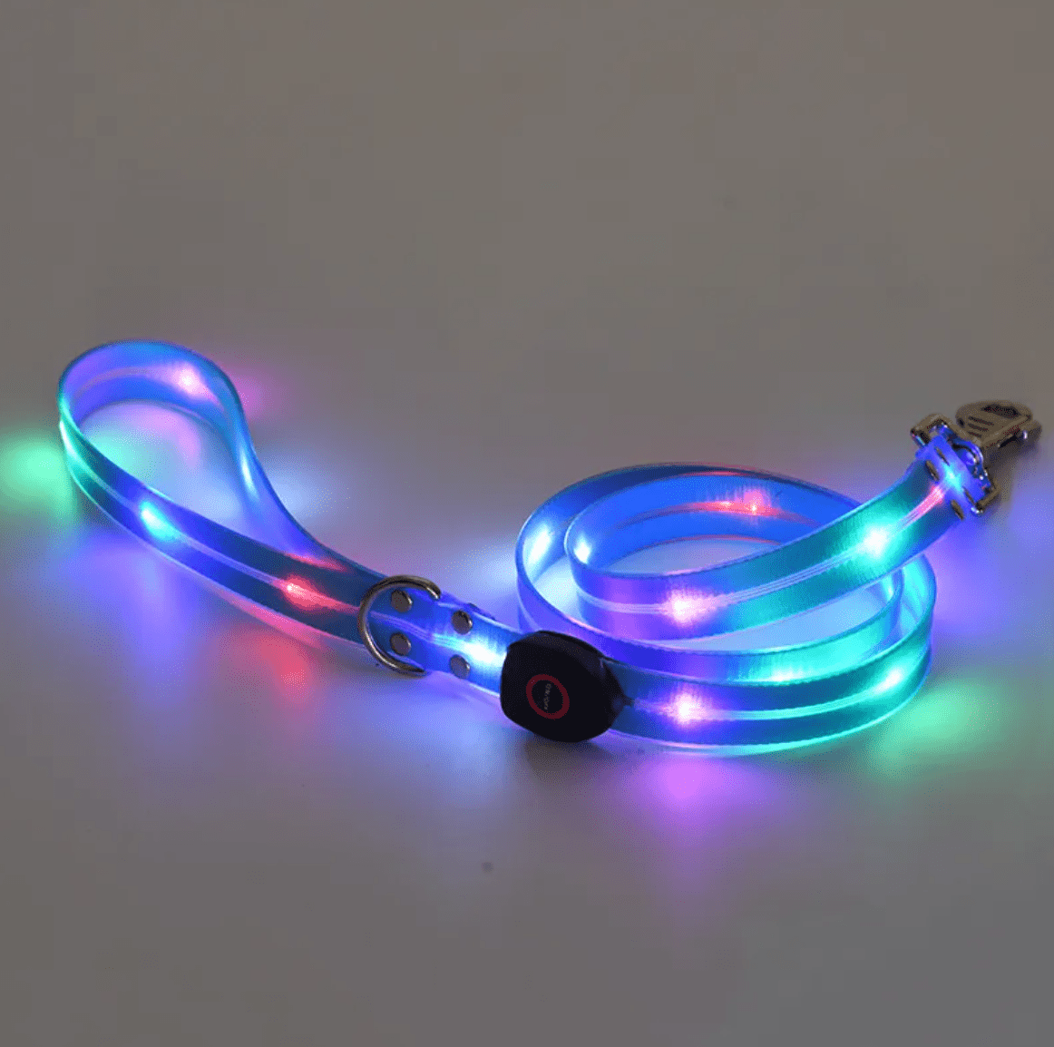 Rechargeable LED Pet Collar with Nylon Leash - Dog Time Outlet