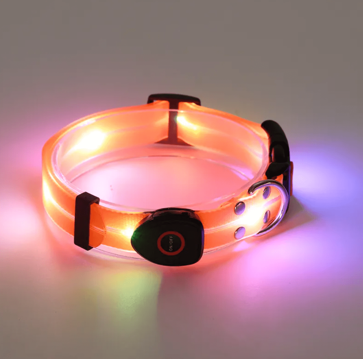 Rechargeable LED Pet Collar with Nylon Leash - Dog Time Outlet