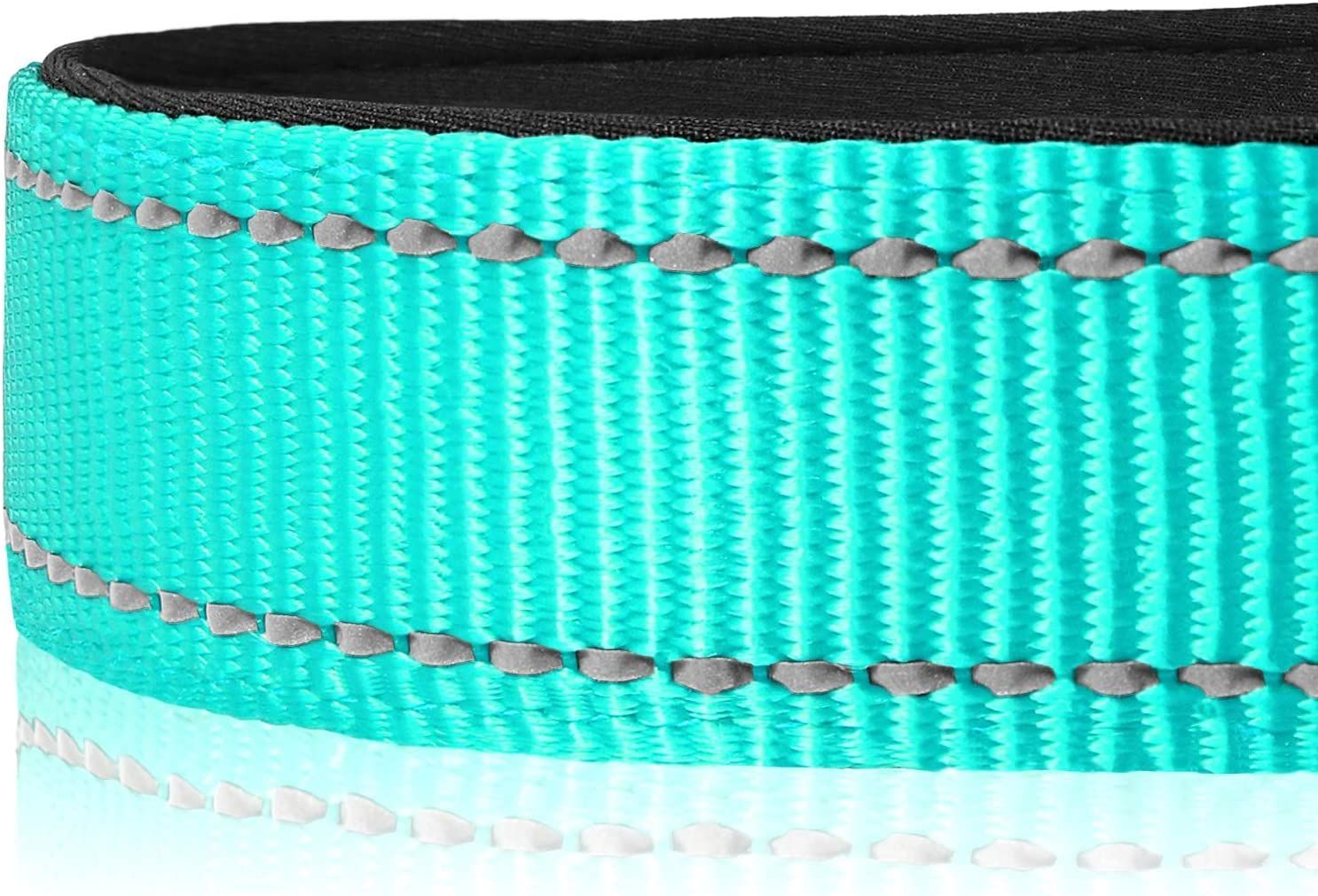 Reflective Dog Collar; Soft Neoprene Padded Breathable Nylon Pet Collar Adjustable for Medium Dogs - Dog Time Outlet