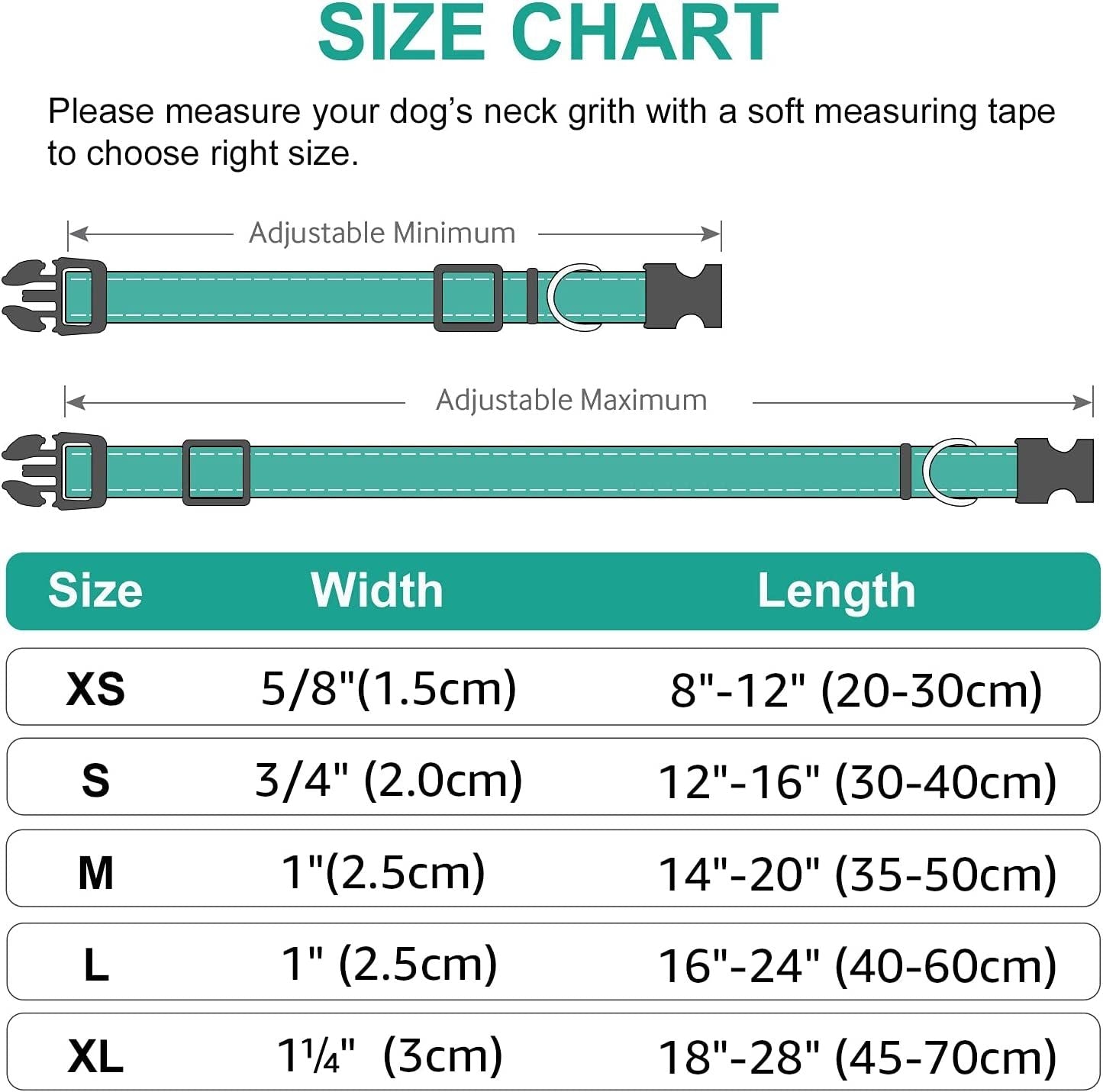 Reflective Dog Collar; Soft Neoprene Padded Breathable Nylon Pet Collar Adjustable for Medium Dogs - Dog Time Outlet