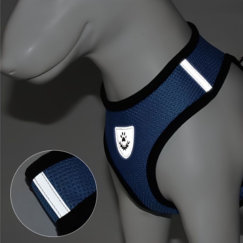 Reflective Pet Harness And Leash Set For Dog & Cat; Adjustable No Pull Dog Harness With Soft Mesh - Dog Time Outlet