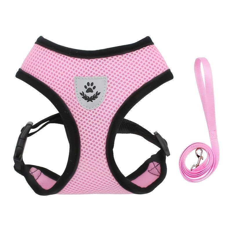 Reflective Pet Harness And Leash Set For Dog & Cat; Adjustable No Pull Dog Harness With Soft Mesh - Dog Time Outlet