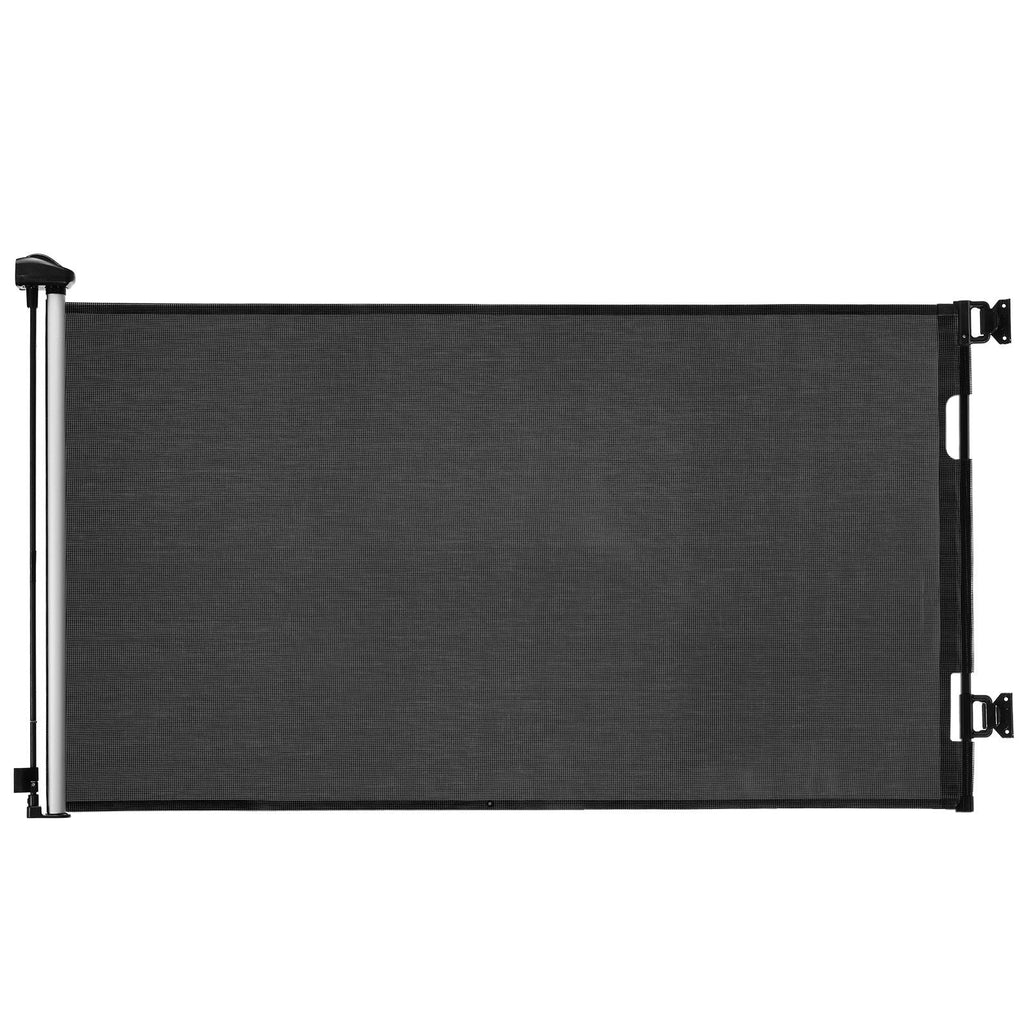 Retractable Baby Gate, Extends to 72.8 inch Wide, 31.3 inch Tall, with Security Lock, Easy to Use, Walk Through Without Tripping, Mesh Dog Gate for Stairs, Hallways, Indoor/Outdoor, Black - Dog Time Outlet