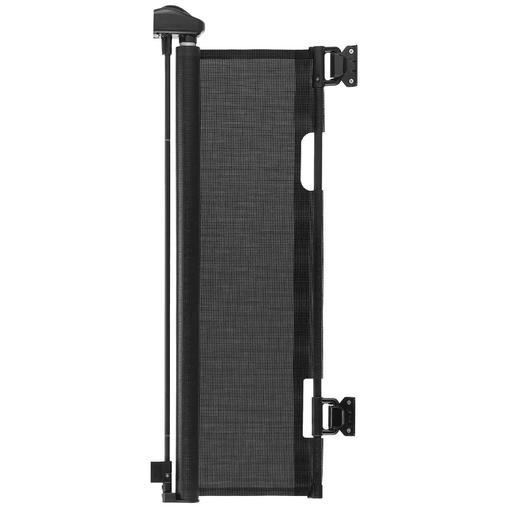Retractable Baby Gate, Extends to 72.8 inch Wide, 31.3 inch Tall, with Security Lock, Easy to Use, Walk Through Without Tripping, Mesh Dog Gate for Stairs, Hallways, Indoor/Outdoor, Black - Dog Time Outlet