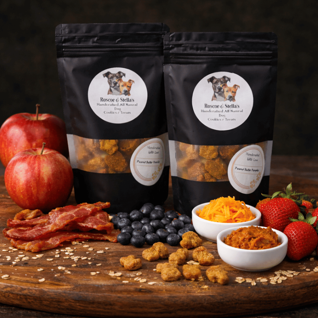 Roscoe & Stella's Handcrafted Natural Dog Treats - Apple & Blueberry - Dog Time Outlet