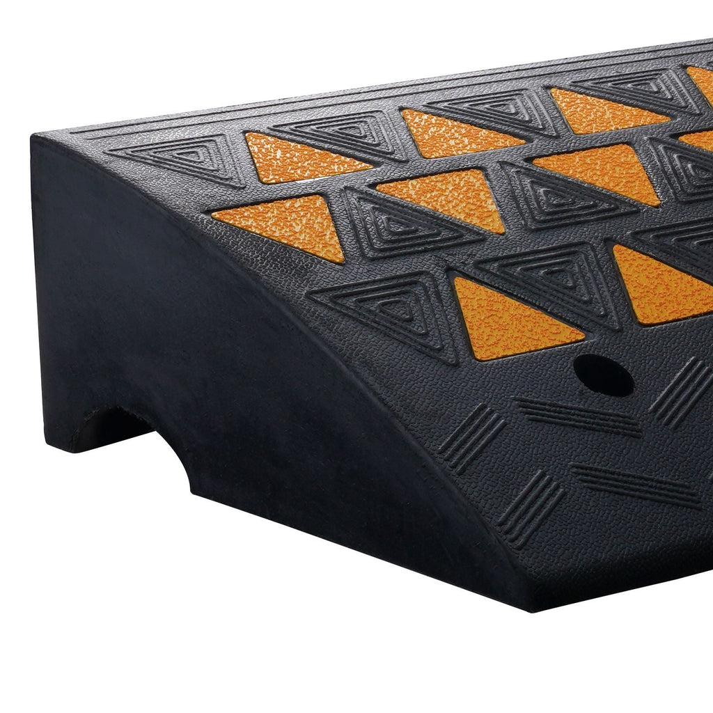 Rubber Curb Ramp 6" Rise Height Sidewalk Curb Ramp, 14.6" Width 19.3" Length Driveway Ramp for Curb, 15T Heavy Duty Rubber Ramp for Forklifts, Trucks, Buses, Cars, Wheelchairs, Bikes - Dog Time Outlet