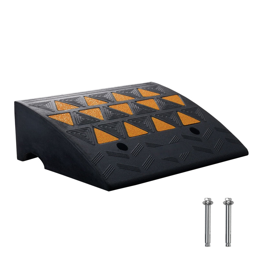Rubber Curb Ramp 6" Rise Height Sidewalk Curb Ramp, 14.6" Width 19.3" Length Driveway Ramp for Curb, 15T Heavy Duty Rubber Ramp for Forklifts, Trucks, Buses, Cars, Wheelchairs, Bikes - Dog Time Outlet