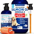 Salmon Oil for Dogs Omega 3 for Dogs 8 FL OZ Wild Alaskan Salmon Fish Oil Natural EPA & DHA Fatty Acids for Skin & Coat Allergy Joint & Bone Health Liquid Support Supplement for Shedding - Dog Time Outlet