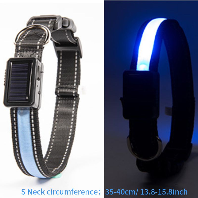 Solar And USB Rechargeable Light Up Pet Collar Waterproof LED Dog & Cat Collars For Night Walking - Dog Time Outlet