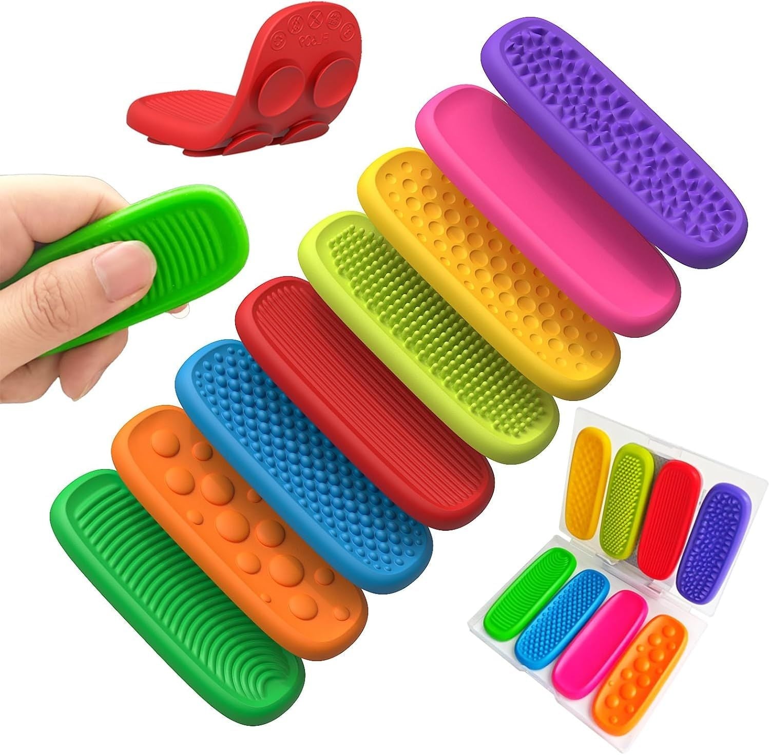 Stocking Stuffers for Kids Fidget Toys Calm Strips - 8 Pack Sensory Toys for Kids with Autism,Texture Suction Toys for Year Old, Fidgets for Classroom Treasure Box Prize - Dog Time Outlet