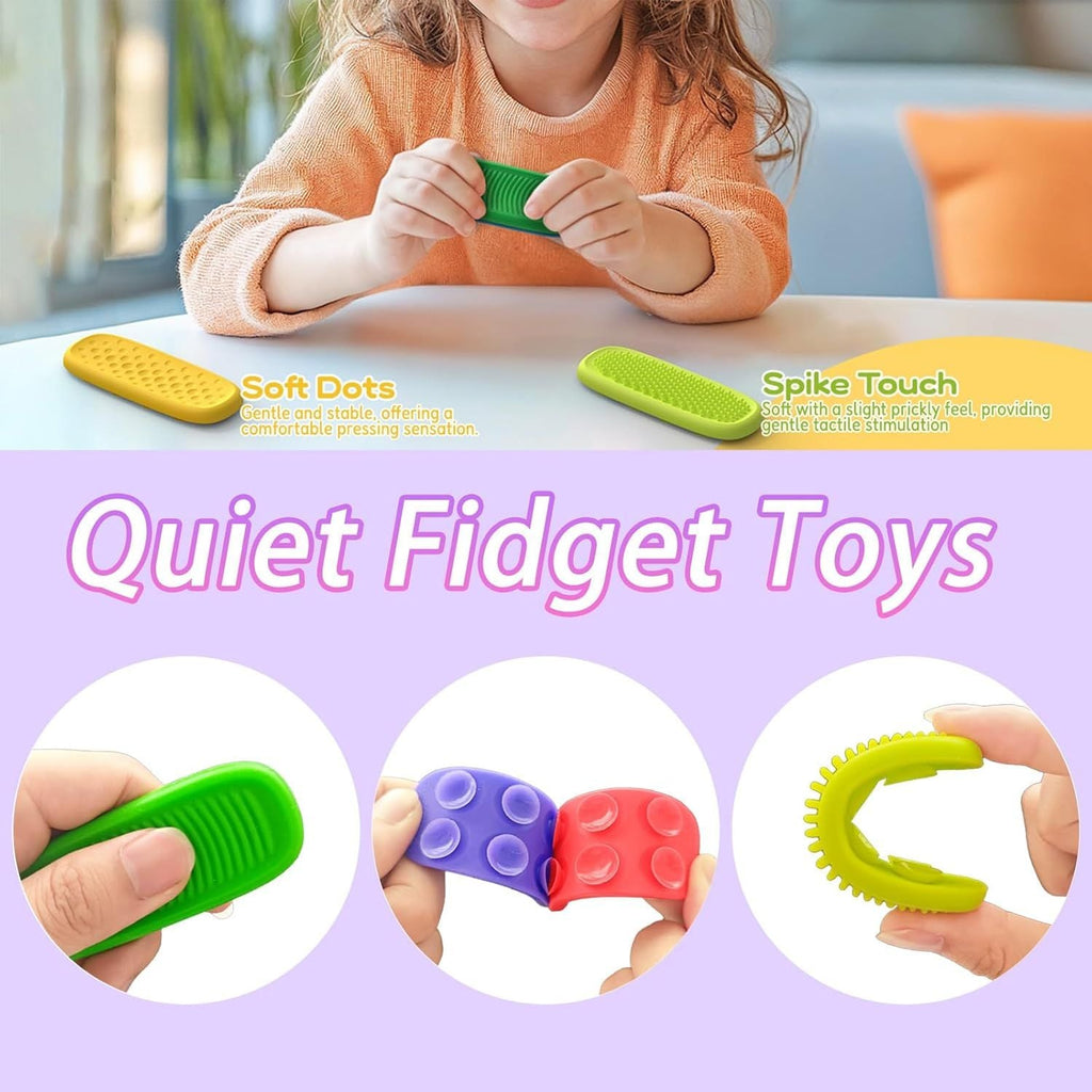 Stocking Stuffers for Kids Fidget Toys Calm Strips - 8 Pack Sensory Toys for Kids with Autism,Texture Suction Toys for Year Old, Fidgets for Classroom Treasure Box Prize - Dog Time Outlet