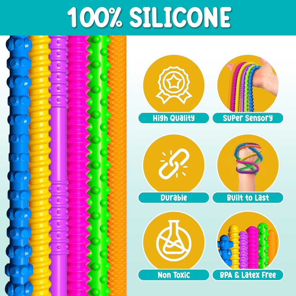 Stocking Stuffers for Kids - Stretchy Sensory Strings - Sensory Toys for Kids - Stocking Stuffers for Boys and Girls - Hours of Fun - Sensorial Worms - Dog Time Outlet