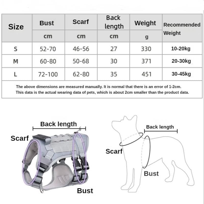 Tactical Dog Harness For Small Medium Large Dog; Dog Harness Vest With Soft Padded And D - Ring Collar - Dog Time Outlet