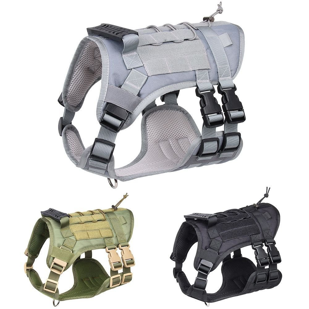 Tactical Dog Harness For Small Medium Large Dog; Dog Harness Vest With Soft Padded And D - Ring Collar - Dog Time Outlet