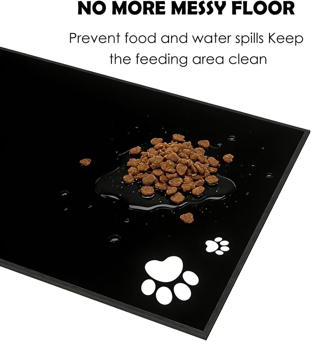 Tilted Elevated Cat Feeding Station with Splash Mat – Anti - Vomiting Bowls & Whisker Friendly Design for Kittens and Puppies - Dog Time Outlet