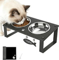 Tilted Elevated Cat Feeding Station with Splash Mat – Anti - Vomiting Bowls & Whisker Friendly Design for Kittens and Puppies - Dog Time Outlet