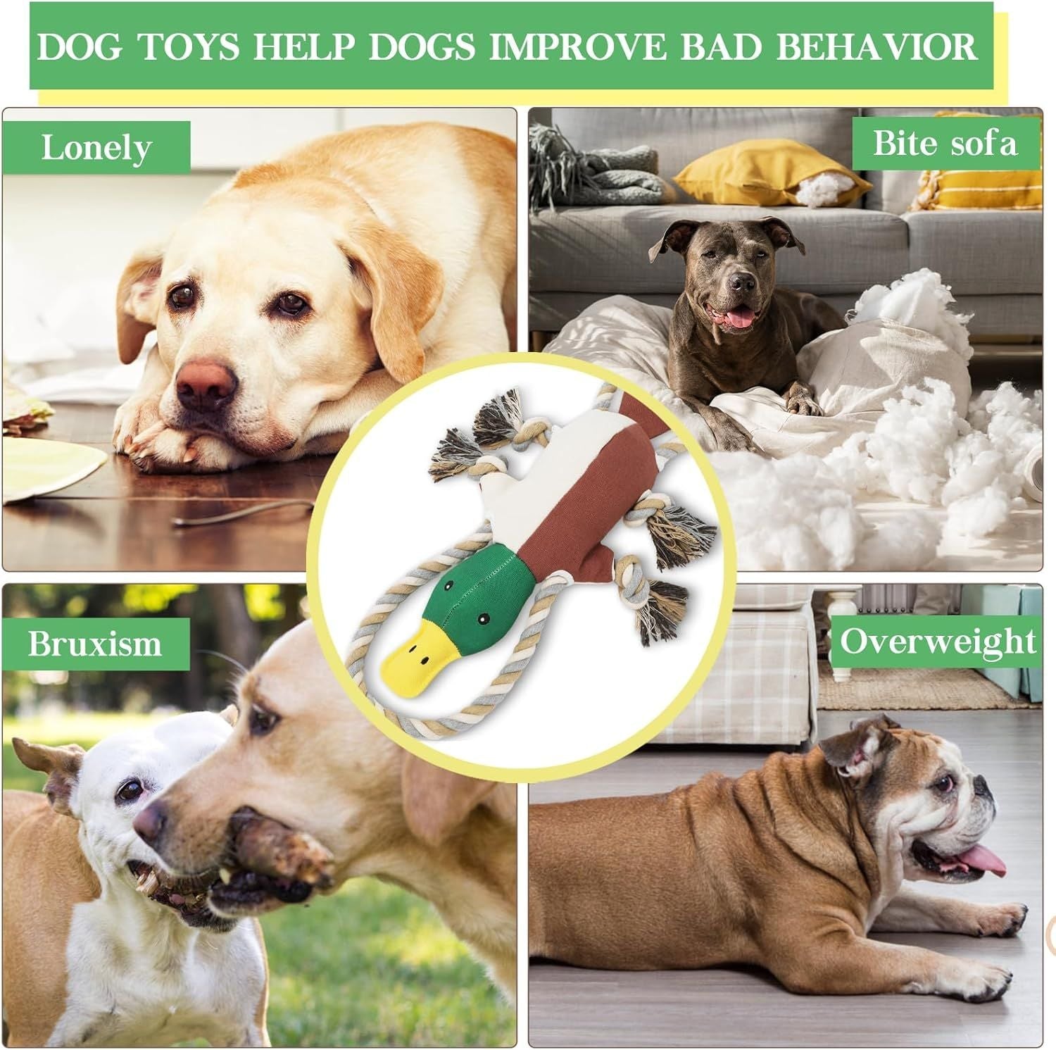 Upgraded Duck Dog Toys for Aggressive Chewers Puppy Toys with Crinkle Paper and Squeaker, Interactive Tug of War Dog Toy for Small, Medium, and Large Breeds - Dog Time Outlet