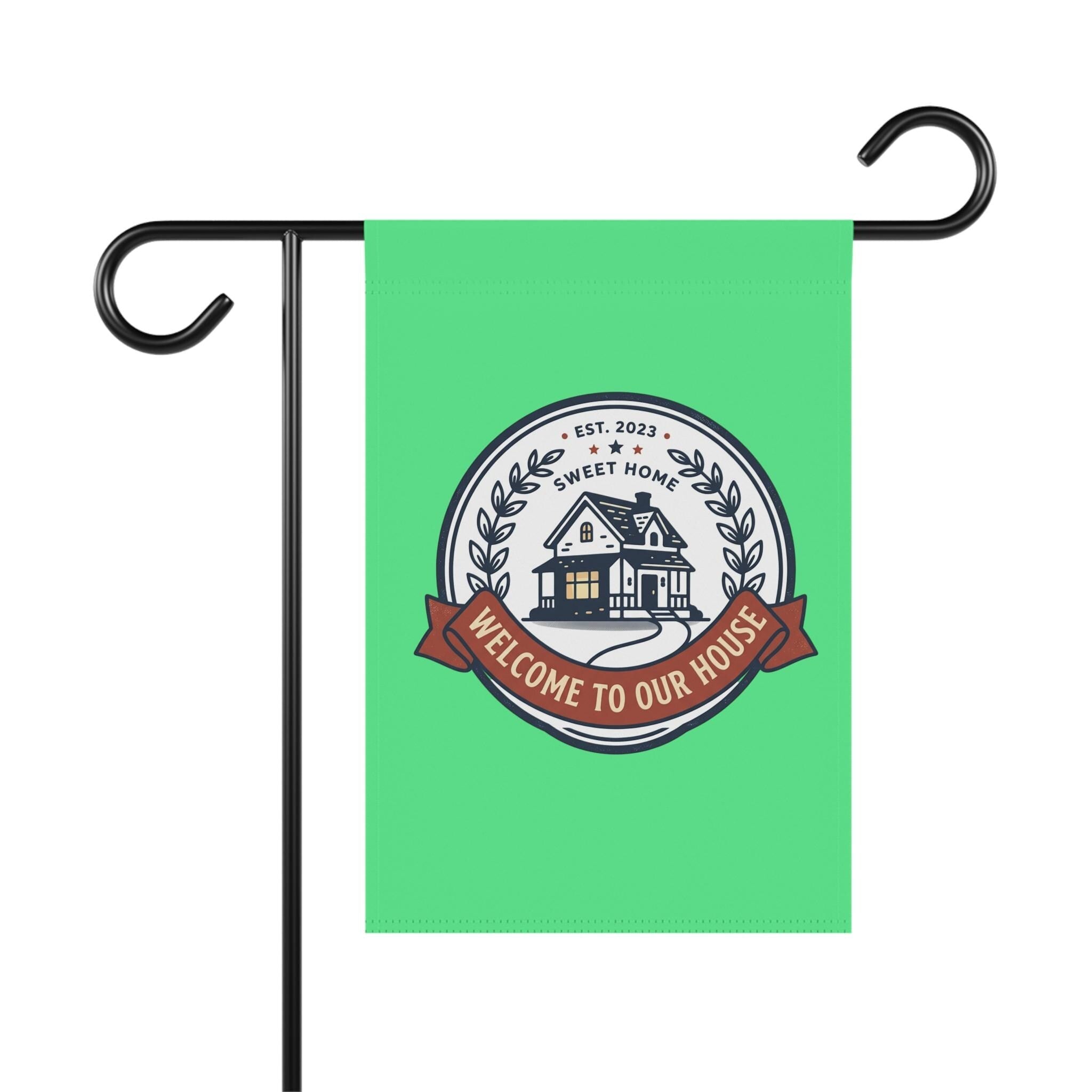 Welcome to Our House Garden Flag - personalized! - Dog Time Outlet
