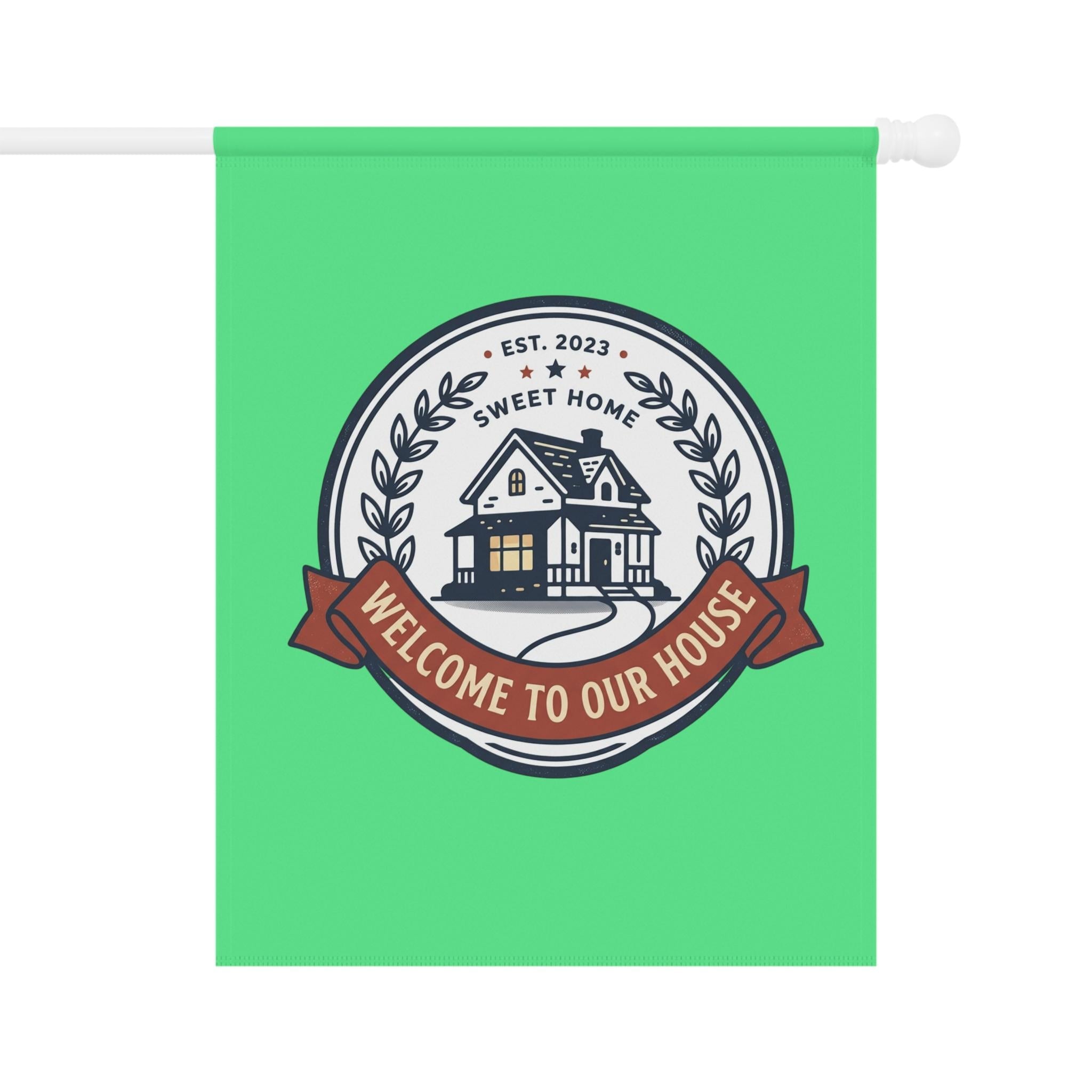 Welcome to Our House Garden Flag - personalized! - Dog Time Outlet