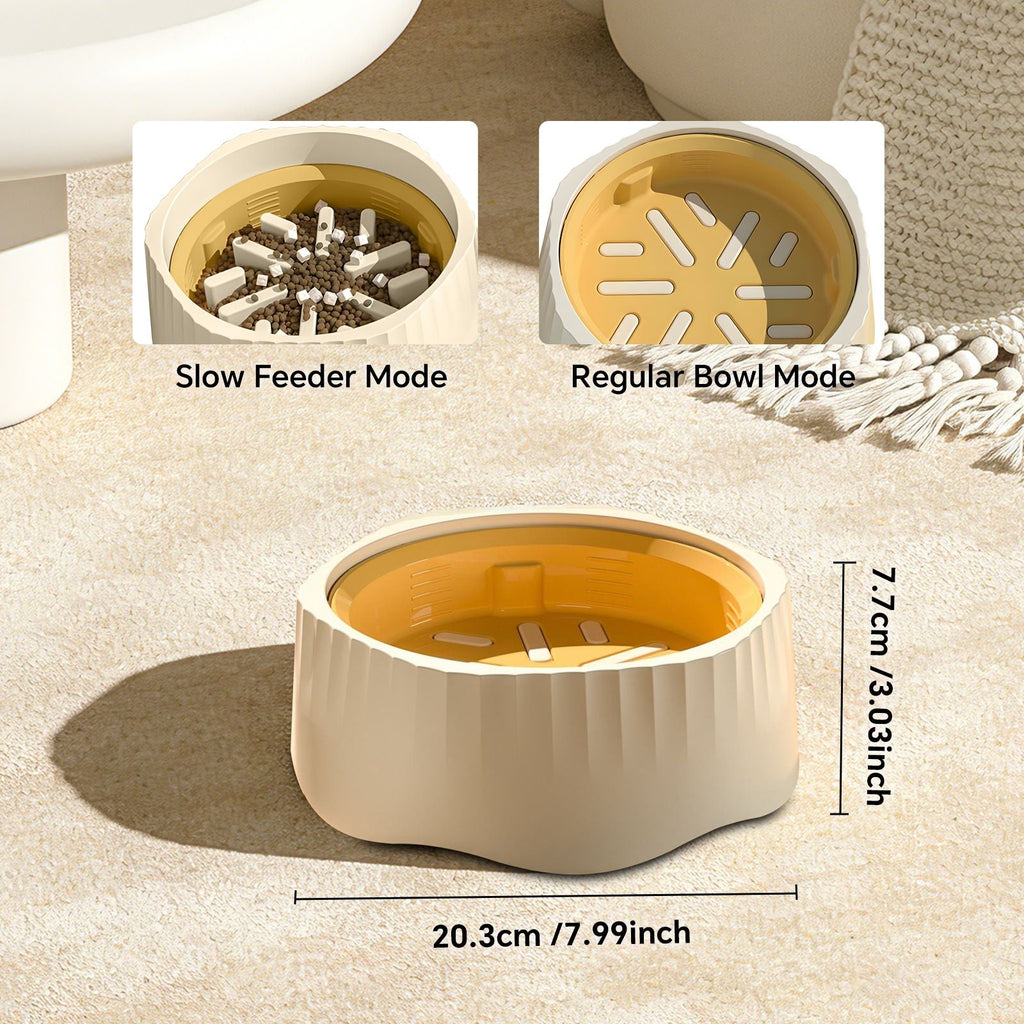 White dual - purpose slow food bowl, fast/slow food can be freely switched to adapt to different pet eating habits, cross - border hot selling pet supplies - Dog Time Outlet