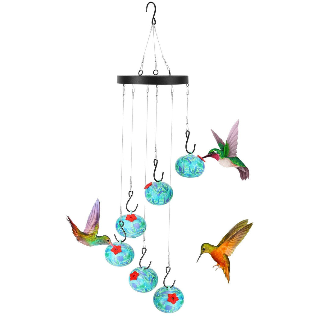 Wind Chimes Humming Bird Feeder Ant and Bee Proof Outdoor Hanging Hummingbird Feeder For Viewing Decoration For Garden Patio Yard Balcony - Dog Time Outlet