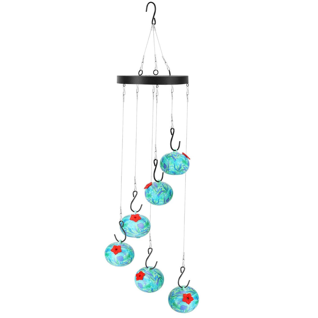 Wind Chimes Humming Bird Feeder Ant and Bee Proof Outdoor Hanging Hummingbird Feeder For Viewing Decoration For Garden Patio Yard Balcony - Dog Time Outlet