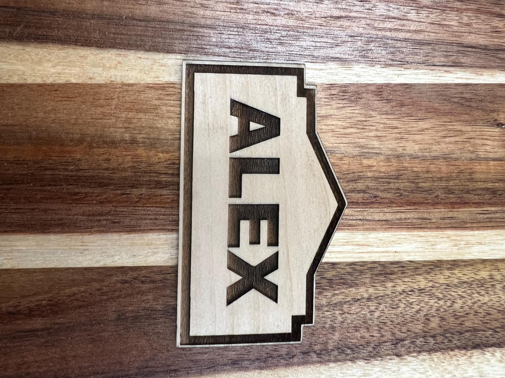 Wood Lowes House Engraved Name Tags, Personalized & Vest Friendly, Teams, Managers, DM's - Dog Time Outlet