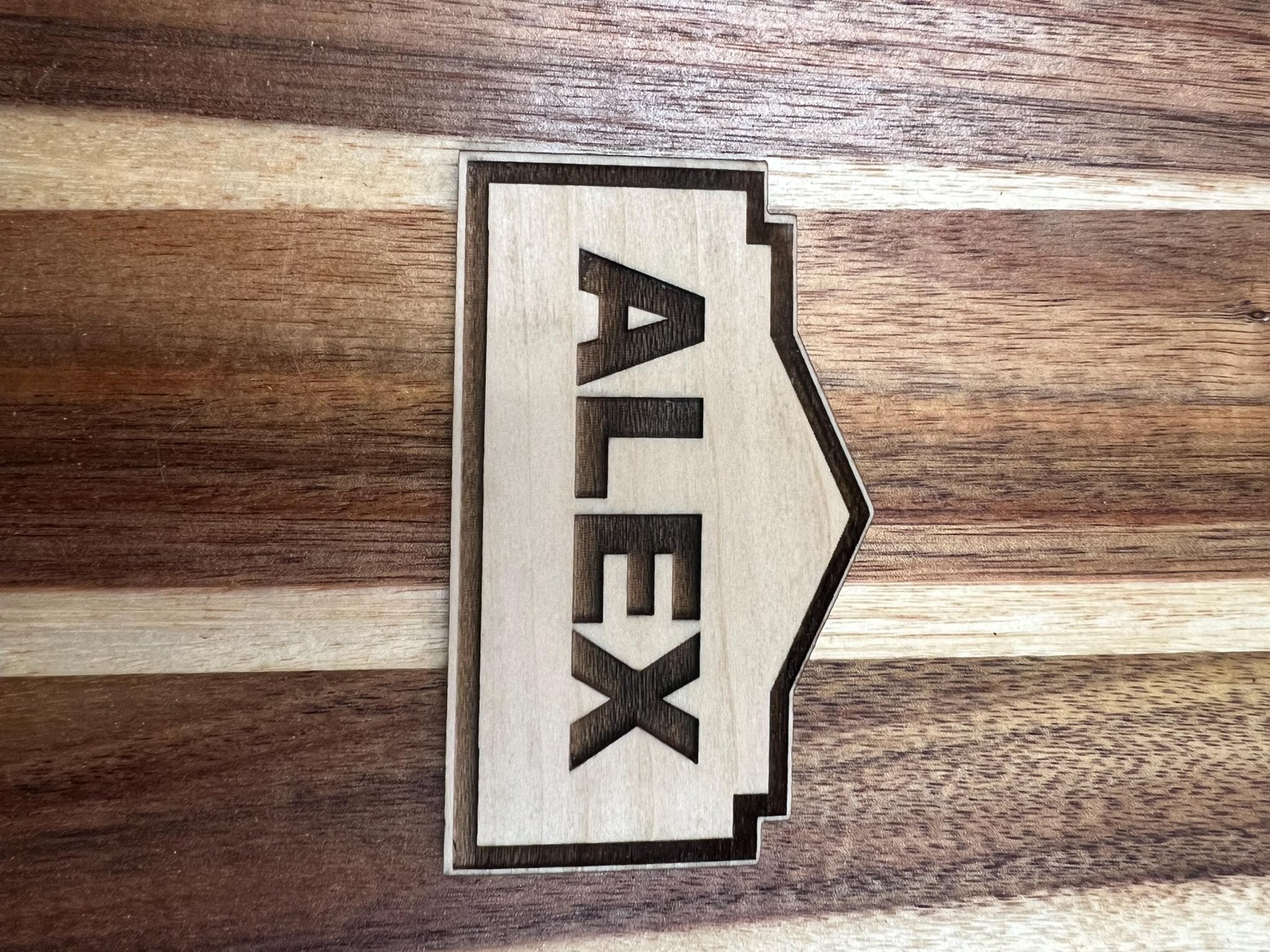 Wood Lowes House Engraved Name Tags, Personalized & Vest Friendly, Teams, Managers, DM's - Dog Time Outlet