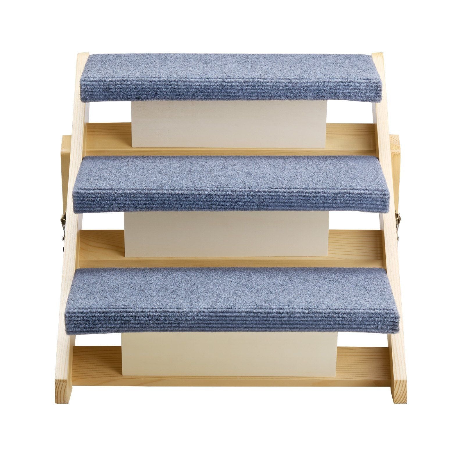 Wood Pet Stairs, 3 - Step Dog Stairs for Beds, Sofa & Cars, 150lbs Load Capacity, Floded Flat Design, Stable & Sturdy Cat & Dog Step Ladder for Small Medium Large Older Pet Puppy Essentials - Dog Time Outlet