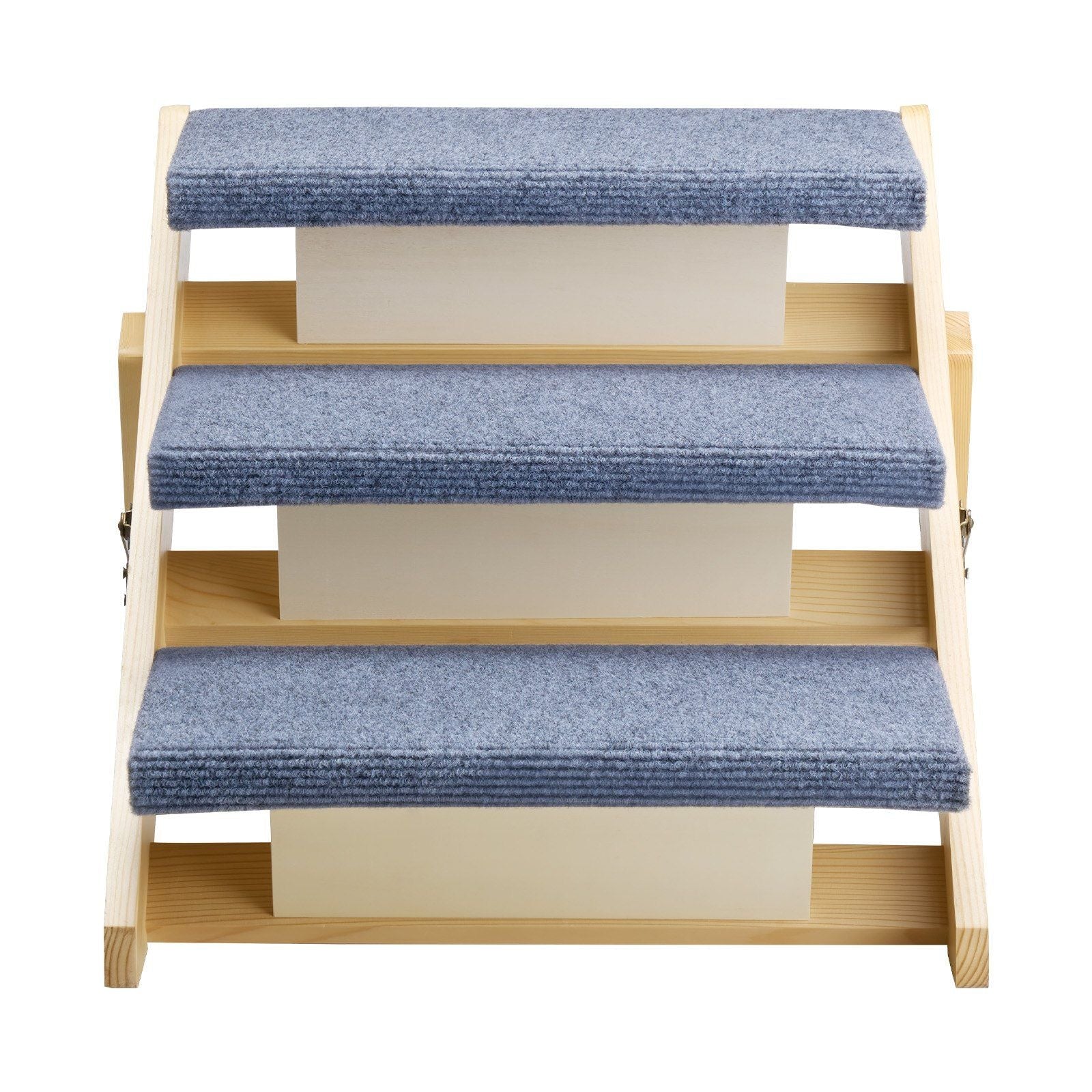 Wood Pet Stairs, 3 - Step Dog Stairs for Beds, Sofa & Cars, 150lbs Load Capacity, Floded Flat Design, Stable & Sturdy Cat & Dog Step Ladder for Small Medium Large Older Pet Puppy Essentials - Dog Time Outlet