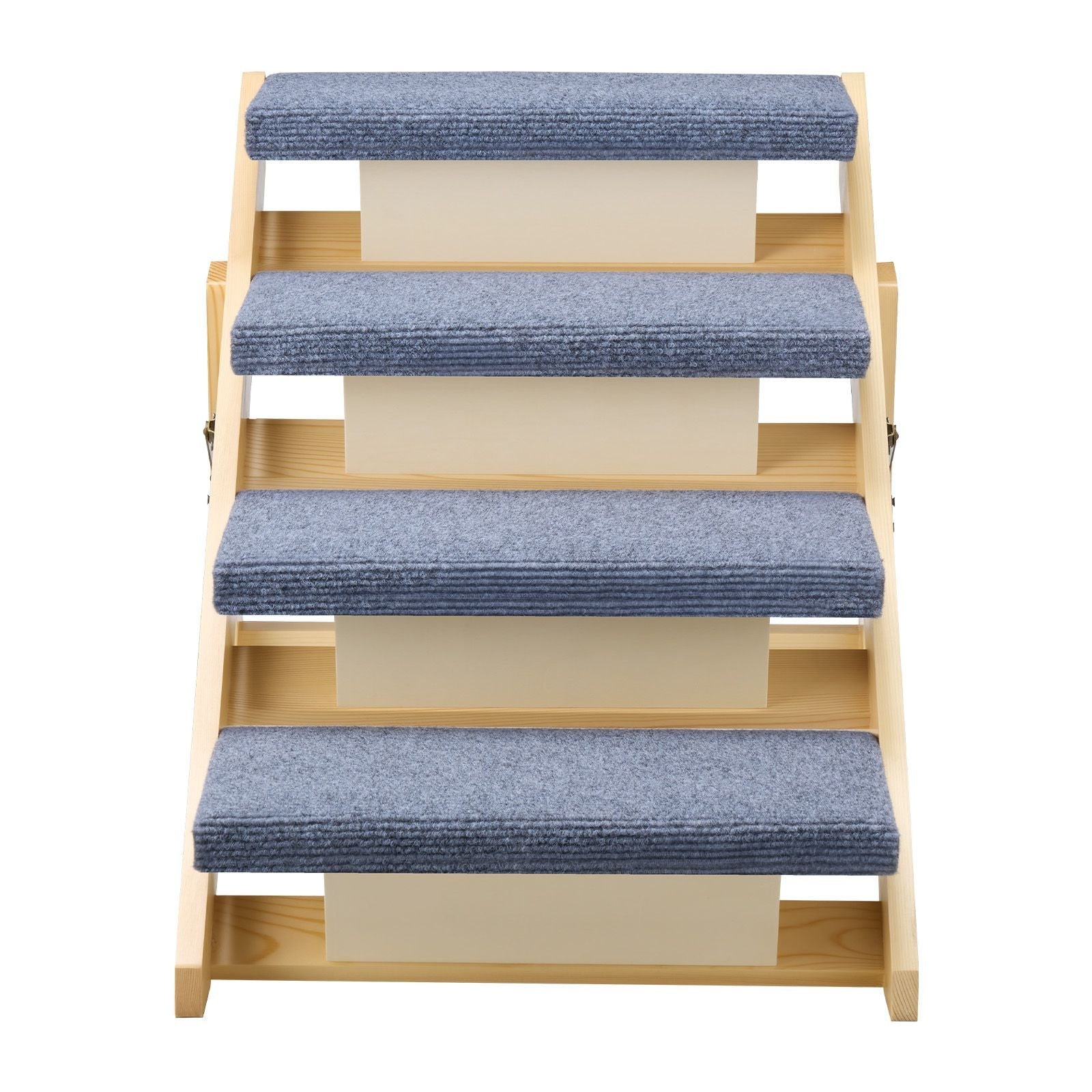 Wood Pet Stairs, 4 - Step Dog Stairs for Beds, Sofa & Cars, 150lbs Load Capacity, Floded Flat Design, Stable & Sturdy Cat & Dog Step Ladder for Small Medium Large Older Pet Puppy Essentials - Dog Time Outlet