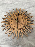 Wooden Sunburst clock - Dog Time Outlet